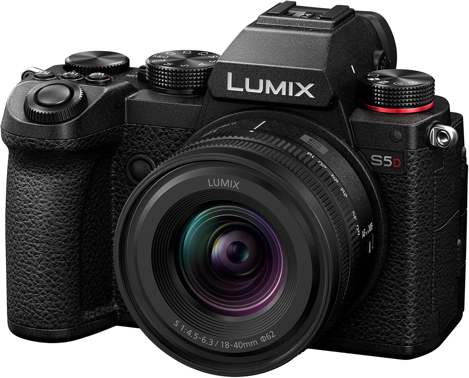 Panasonic Lumix S5D Mirrorless Full Frame Camera with S-R1840E 18-40mm Lens, L-Mount, 24.2MP, 4K 60P Recording, Live View Viewfinder, 180° Flexible Monitor, WiFi, Bluetooth, Black