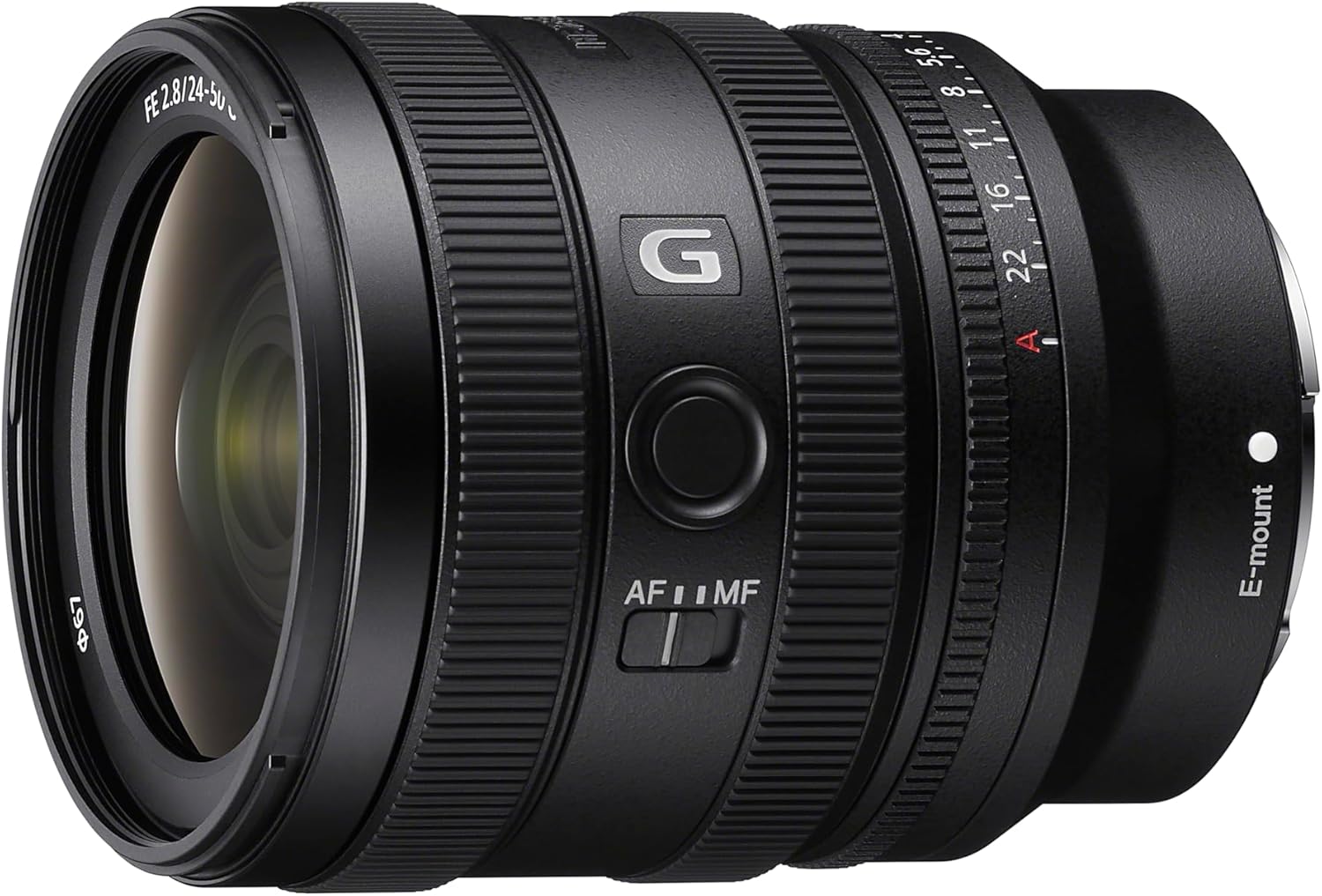 Sony SEL2450G F2.8 Compact Zoom Lens (24-50mm, f2.8, G Lens, High Sharp, Fast Auto Focus, Ideal for Films, Internal Stabilization, Ideal for Drones, Suitable for A7, ZVE10, A6000, E-Mount)