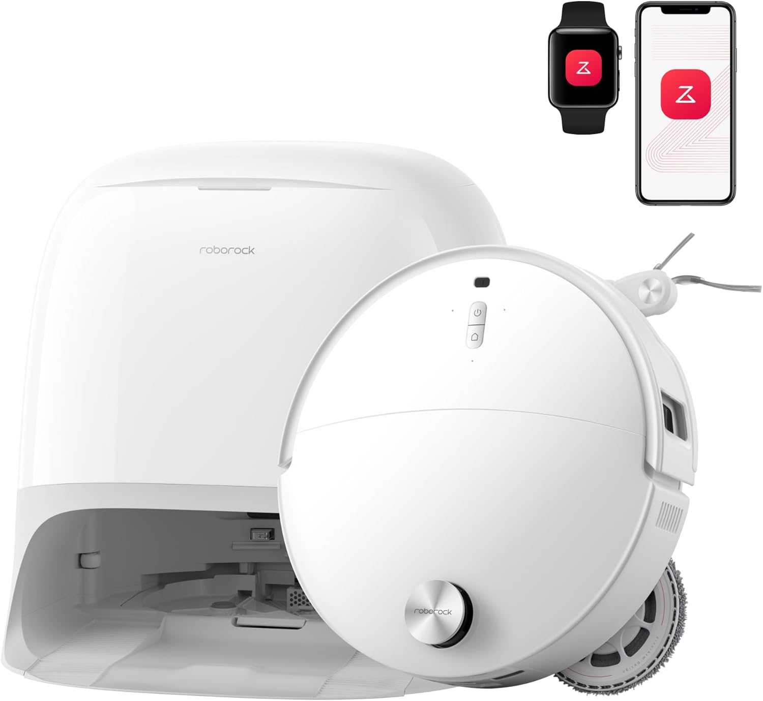 roborock Qrevo Curv 2 Pro Robot Vacuum Cleaner, Mop Function & Lifting Mop, 25,000 Pa HyperForce Suction Power, Dual Anti-Tangle System, 100 °C Water Mop Wash, Reactive Al Obstacle Detection (White)