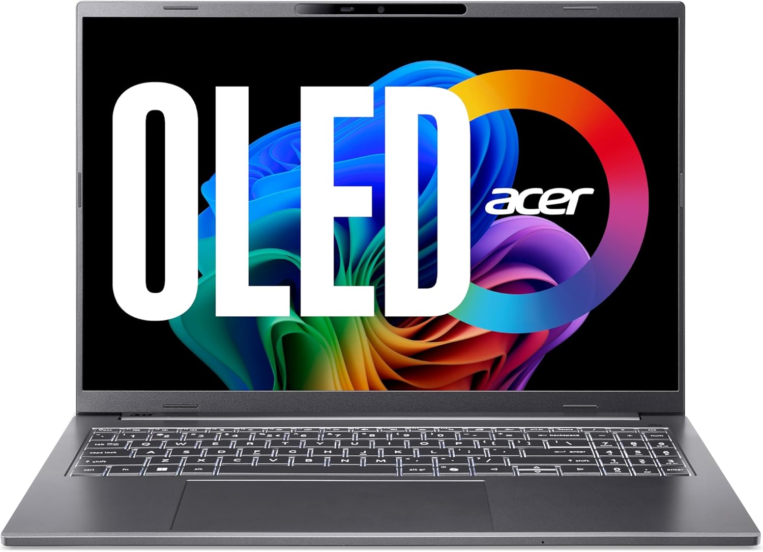 acer Aspire 16 AI OLED (A16-52M-92UY) AI Laptop, Copilot+ PC, 16 Inch WUXGA OLED Display, Intel Core Ultra 9 288V, 32GB RAM, 1TB GB SSD, Intel Arc Graphics 140V, Windows 11, QWERTZ Keyboard, Grey