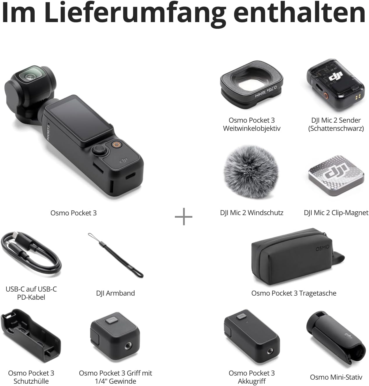 DJI Osmo Pocket 3 Creative Combo, Vlog Camera 4K with 1 Inch CMOS and 4K/120 fps Video, 3-Axis Stabilisation, Digital Camera, Fast Focusing, incl. Microphone for Clear Sound, YouTube