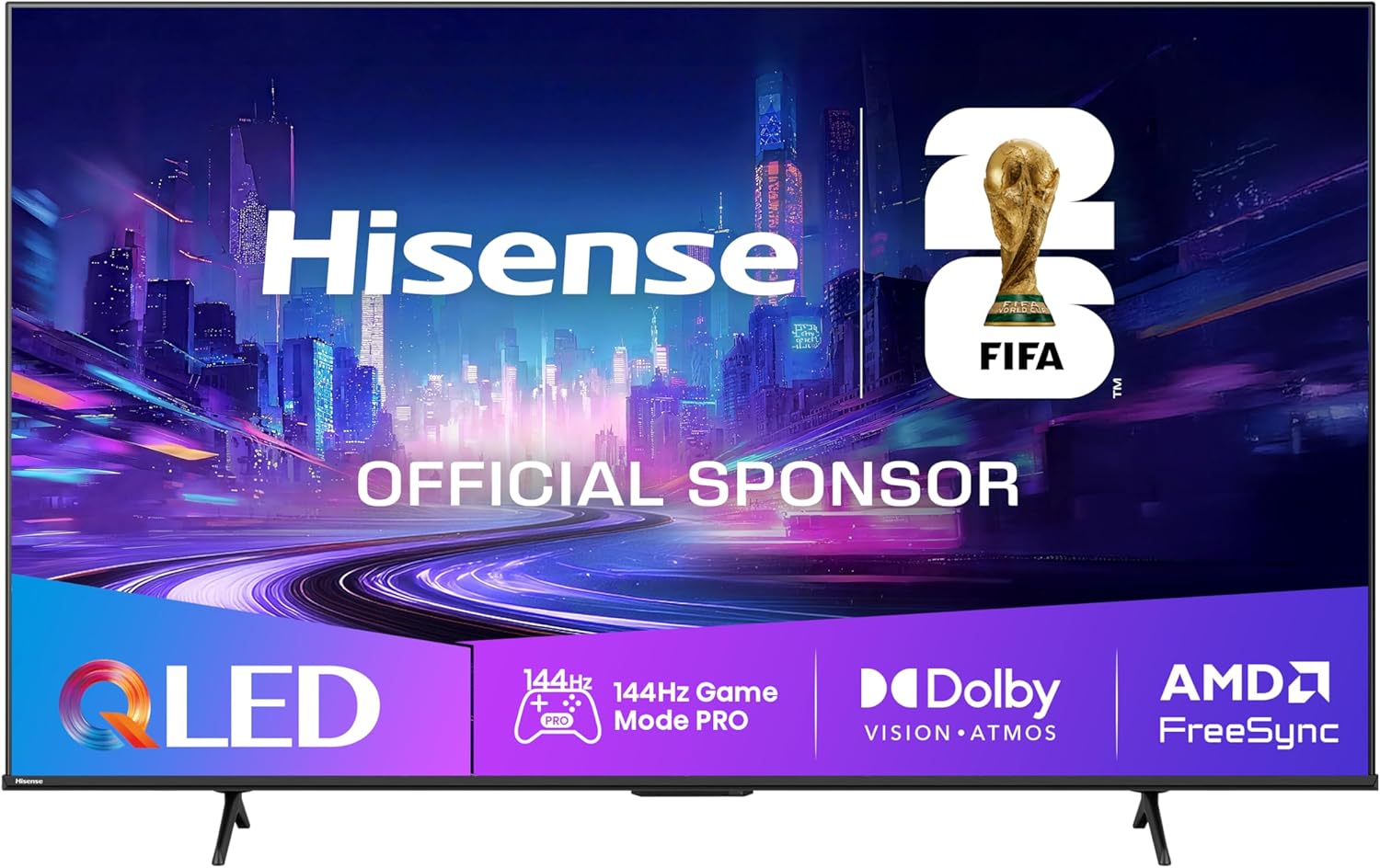 Hisense 85E7Q PRO TV, 85 Inches, 4K UHD QLED, Smart TV, 144Hz Game Mode Pro, Filmmaker Mode, AMD FreeSync Premium, AI HDR Upscaler, Dolby Vision IQ, Dolby Atmos, Voice Control (2025) [Energy Class E]