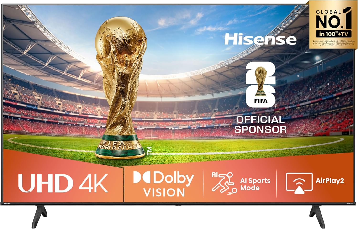 Hisense 75E6NT 189 cm (75 Inch) TV, 4K UHD Smart TV, Precision Colour, HDR, Dolby Vision, 60Hz, Triple Tuner DVB-C/S/S2/T/T2, WiFi, HDMI 2.1, Bluetooth, Alexa Built-in, Black, [2024] [Energy Class E]